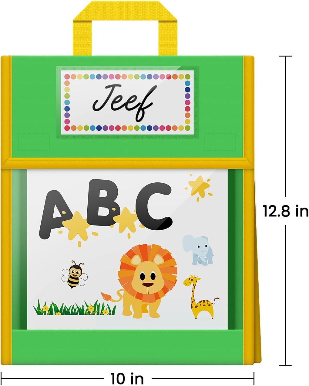 EAMAY Book Pouches for Kids, Clear Pocket Reading Bags for Classroom,– Send Home Books and Homework in Book Buddies Bags – Stitched-On Handle, Colorful(10" x 12")-Set of 4
