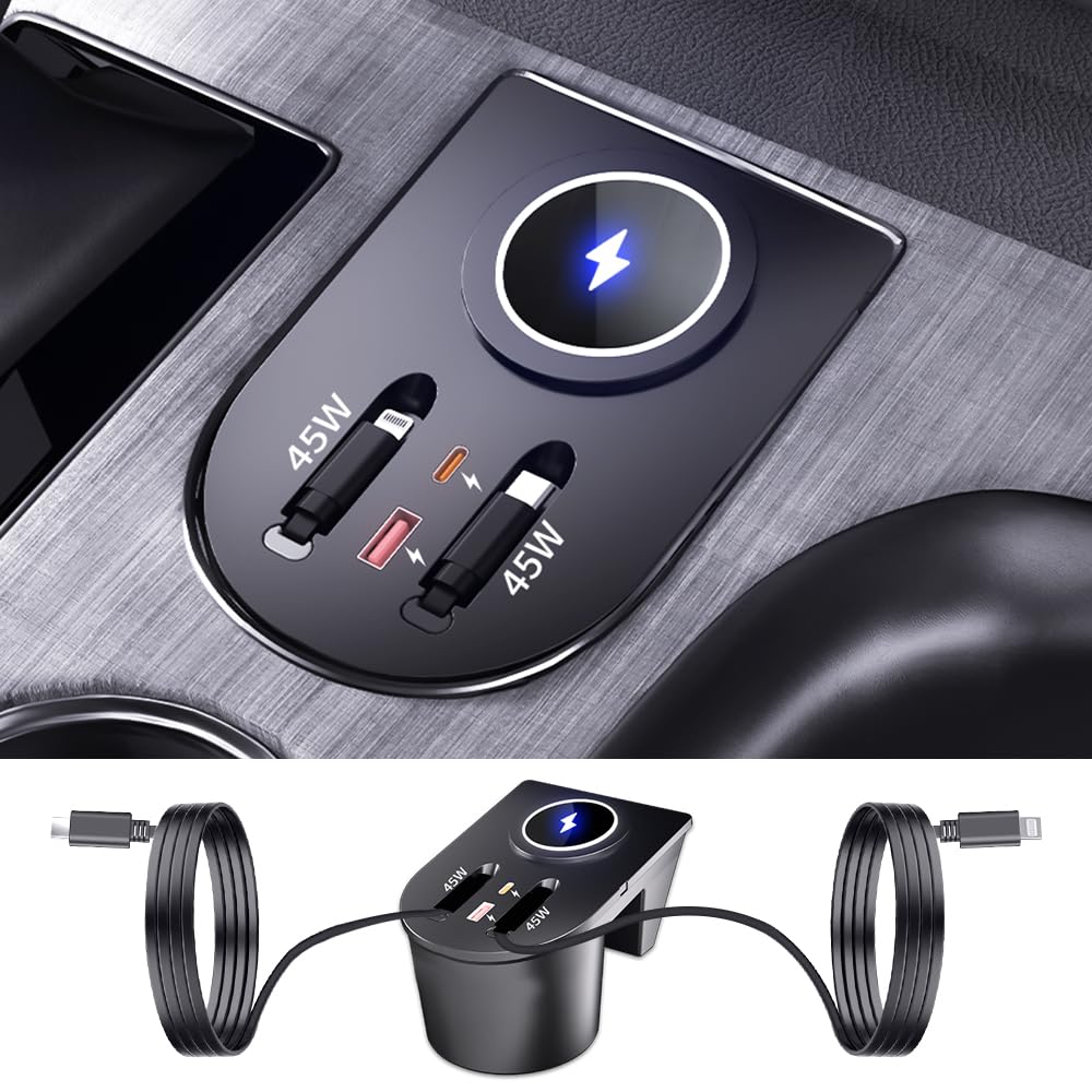 Car USB Hub Docking Station for Toyota Sienna 2021 2022 2023 2024 2025 2026 Type-C Fast Charger Auto Interior Centre Console Accessories Cigarette Lighter Decoration Phone Wireless Charging Adapter
