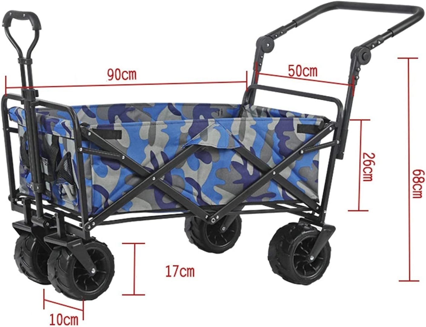 Folding Garden Beach ping Camping Cart Garden Troey Carts Outdoor Utility Wagon Foldable Wagon Troey (Color : Green Size : One Szie)