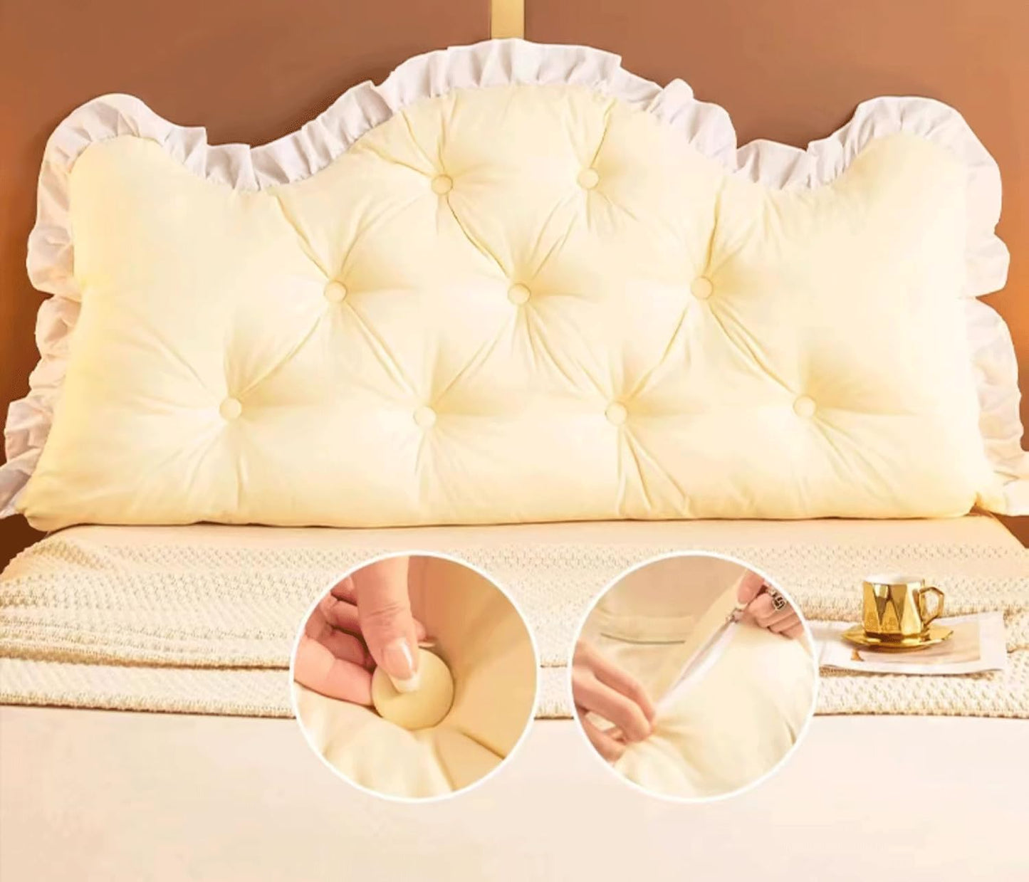 Wedge Headboard Pillow Dorm Home Reading Pillow Back Support for Sitting Up in Bed Bolster Oversize Lumbar Cushion Body Bedrest with Removable Cover(Size:70"/180cm,Color:Light Gray)