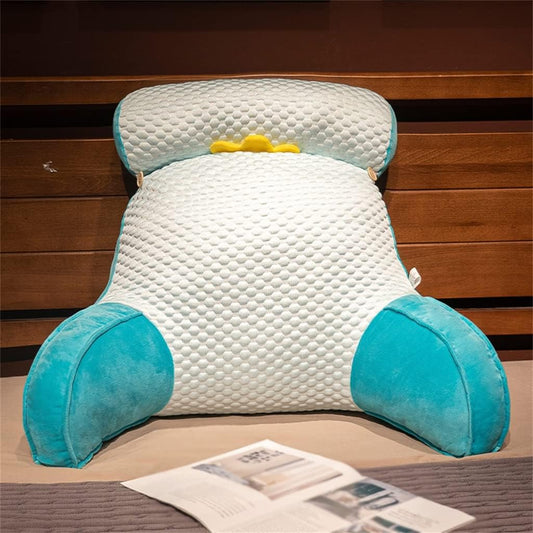 Ice Silk Lumbar Pillow Office Seat Cushion Bed Back(D,70 * 50cm)