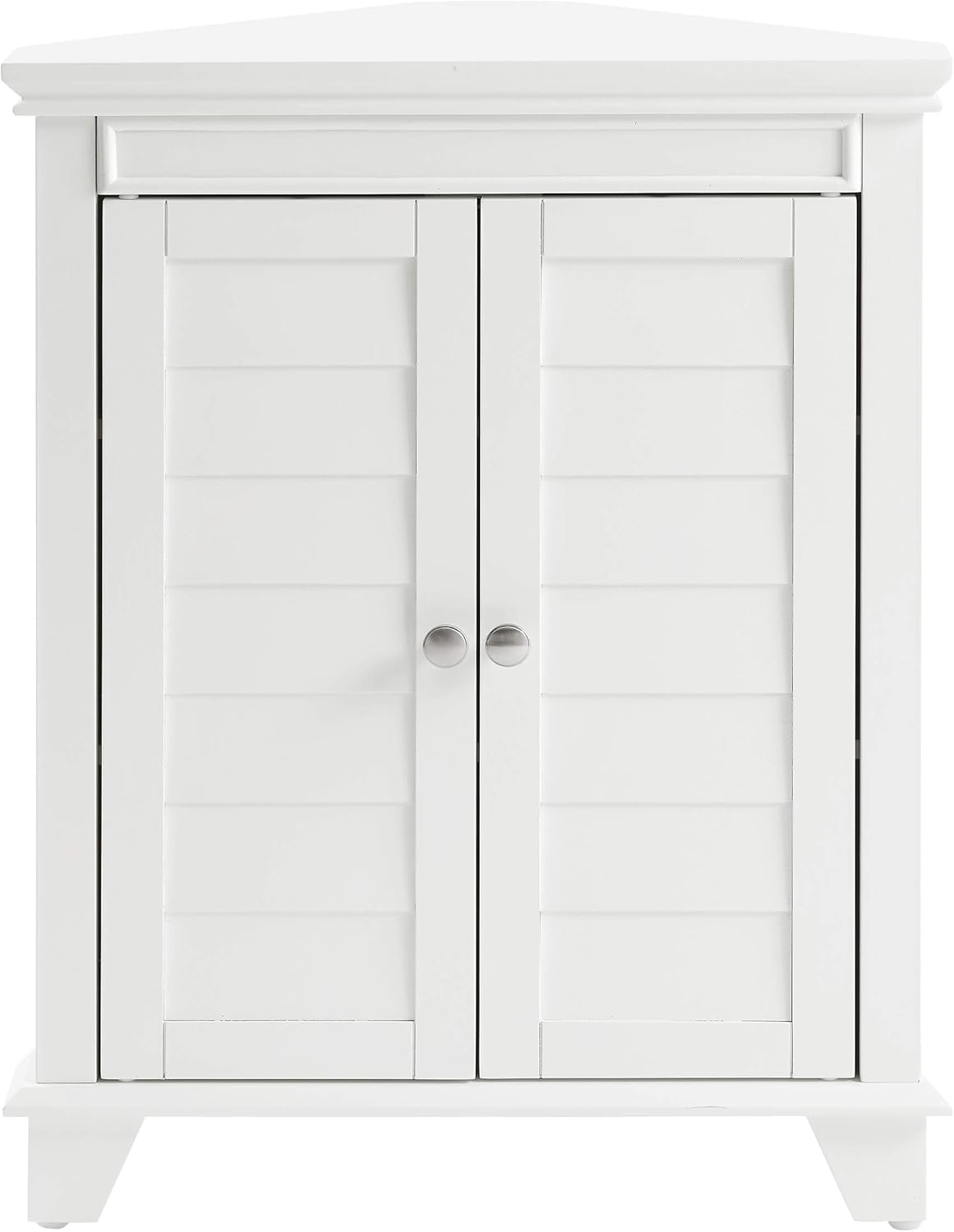 Crosley Furniture Lydia Corner Storage Cabinet and Bathroom Organizer with Shelves, White