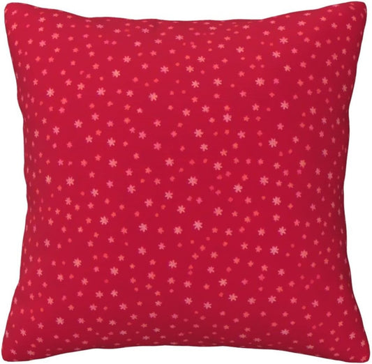 All-Season Square Pillow Covers 18"X18", Xmas Snowflake, Decorative Throw Pillow Covers for Sofa Bed Couch, Hidden Zipper Cushion Cover, Square Lumbar & Accent Pillowcases for Home Decor