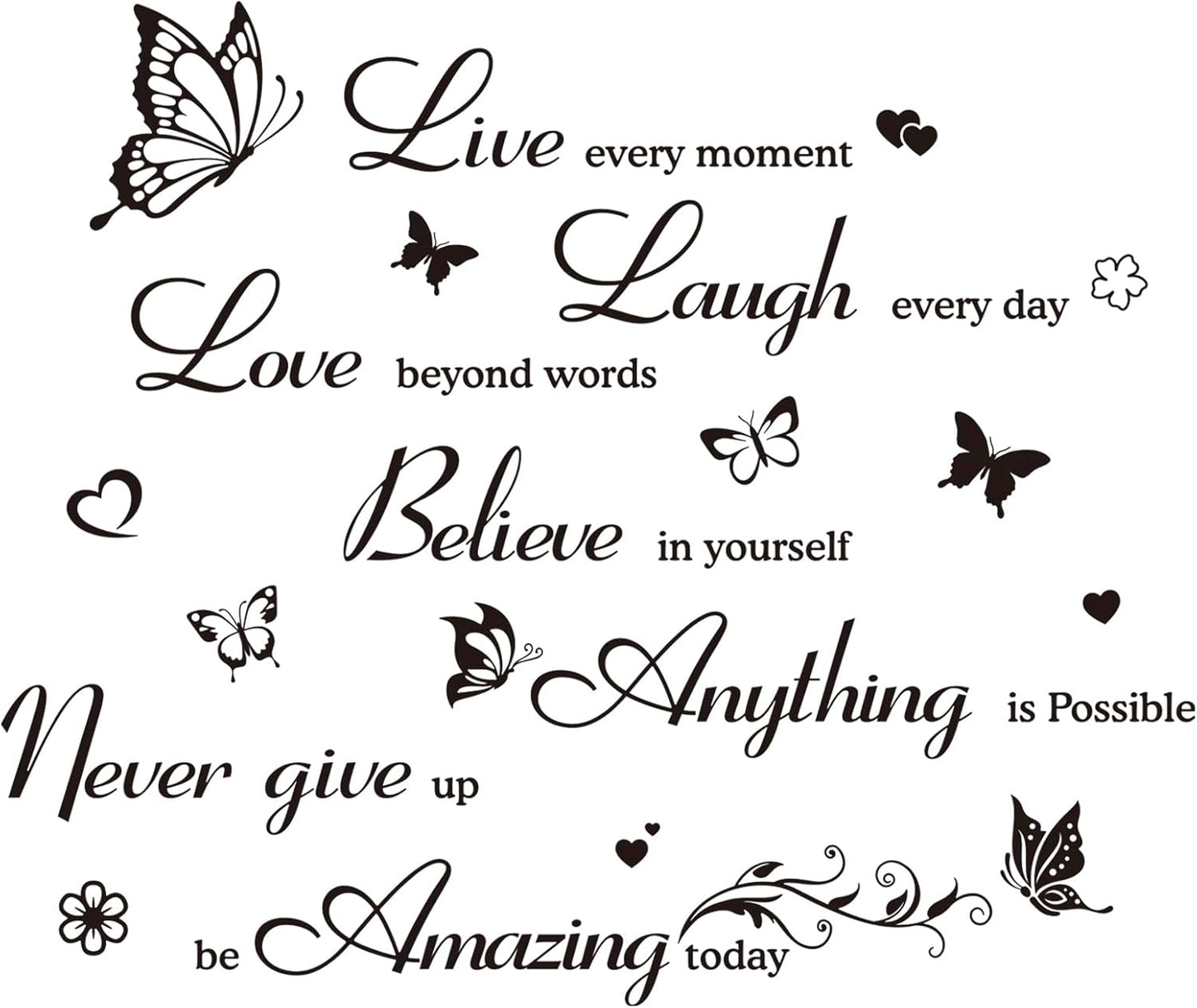 Inspirational Wall Decals Quotes Wall Stickers Motivational Wall Art Decor Positive Word Wall Decoration for Bedroom Living Room Hallways Family Office Dorm Room