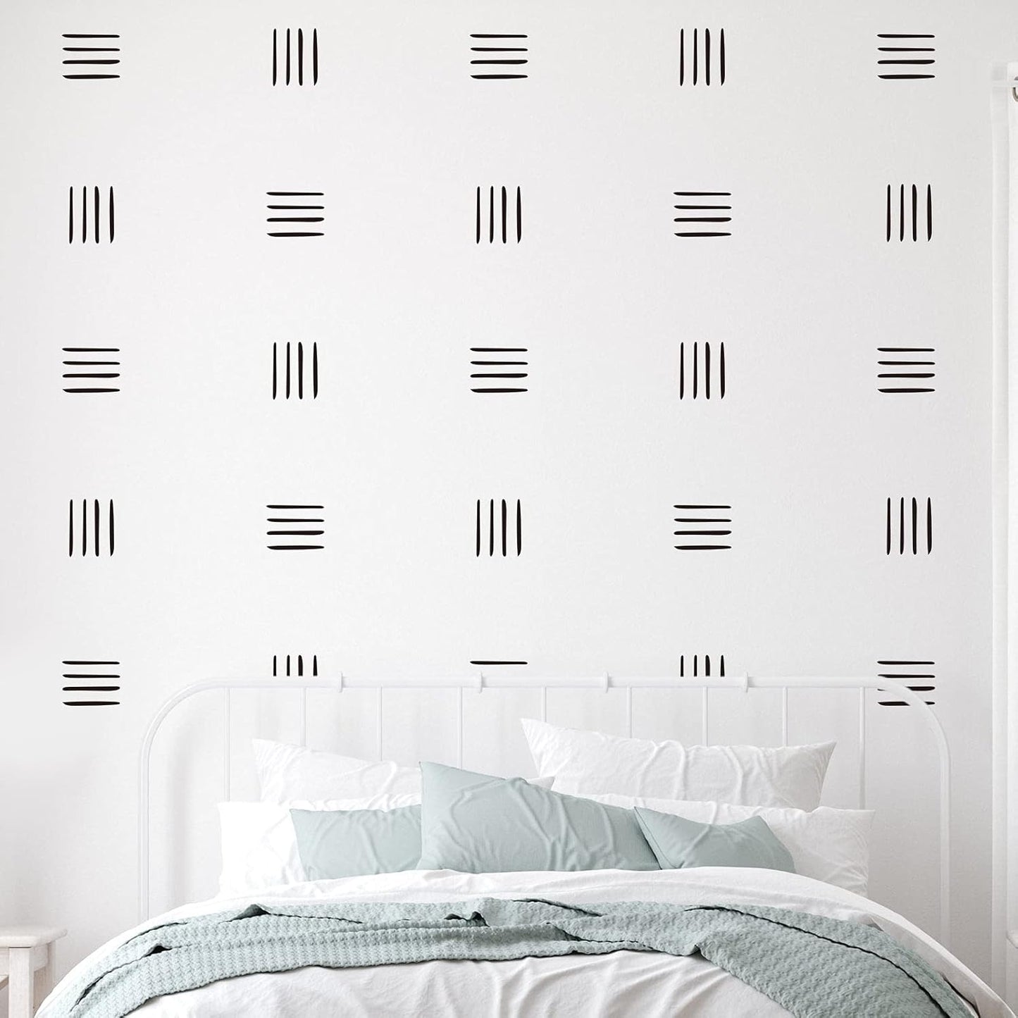 240 Pcs Modern Boho Wall Decals - Abstract Art Decor Black Line Stickers - Removable Peel and Stick for Nursery Room Farmhouse Decor