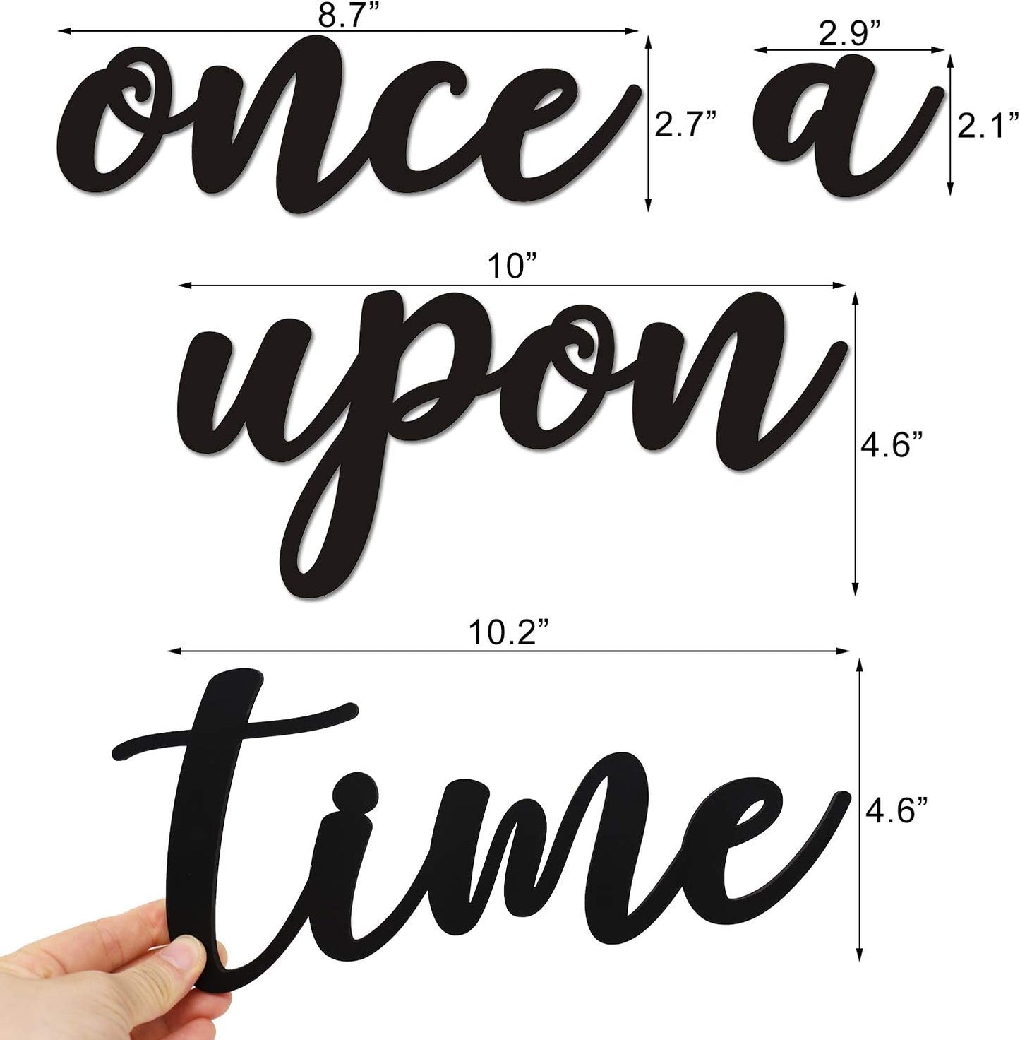 Huray Rayho Once Upon a Time Wood Sign Nursery Wall Decor Words Art Hanging Decor for family Bookshelf, Reading Nook, Daycare, Classroom - Baby Shower Birthday Gift Ideas for Kids Toddlers Boys Girls