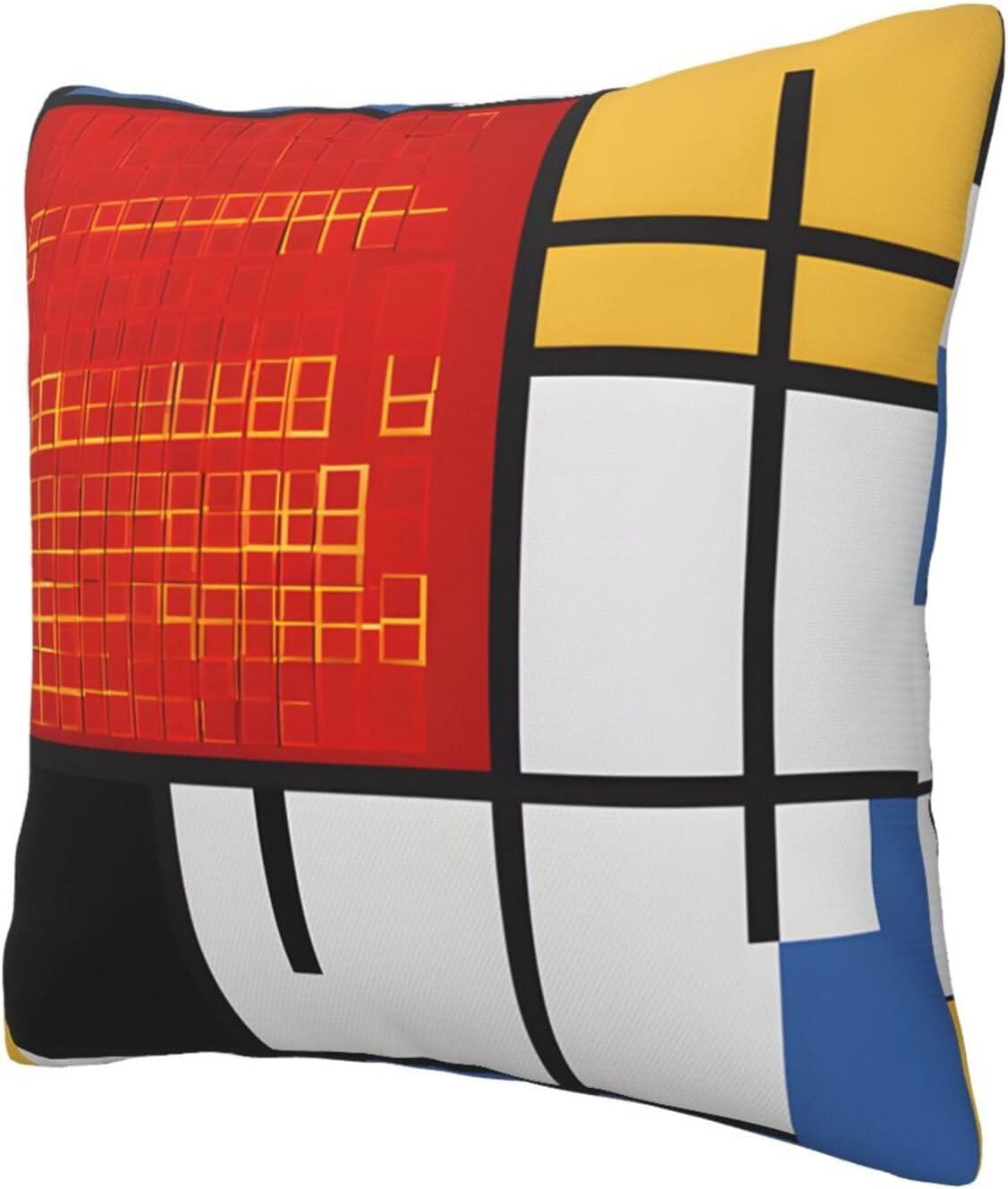 All-Season Square Pillow Covers 18"X18", Red Yellow Blue Black, Decorative Throw Pillow Covers For Sofa Bed Couch, Hidden Zipper Cushion Cover, Square Lumbar & Accent Pillowcases For Home Decor