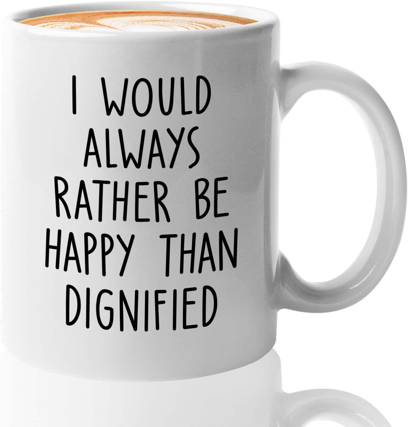 Bubble Hugs Writer Coffee Mug 11oz White - I would always rather be happy than dignified - Reading Book Lover for Bookworm Bibliophile Librarians Author Readers Bookish