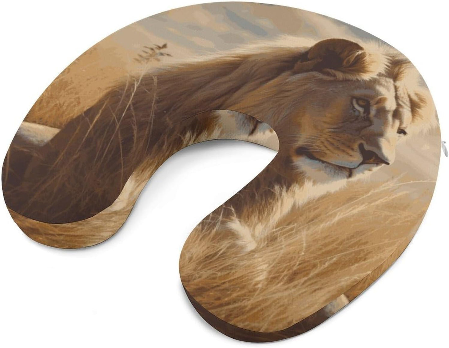 Prairie Lion Neck Pillow Memory Foam U Shaped Pillows Portable Pillows for Shoulder Travel Head Support Pillow with Concealed Zipper for Airplane Car Home Office