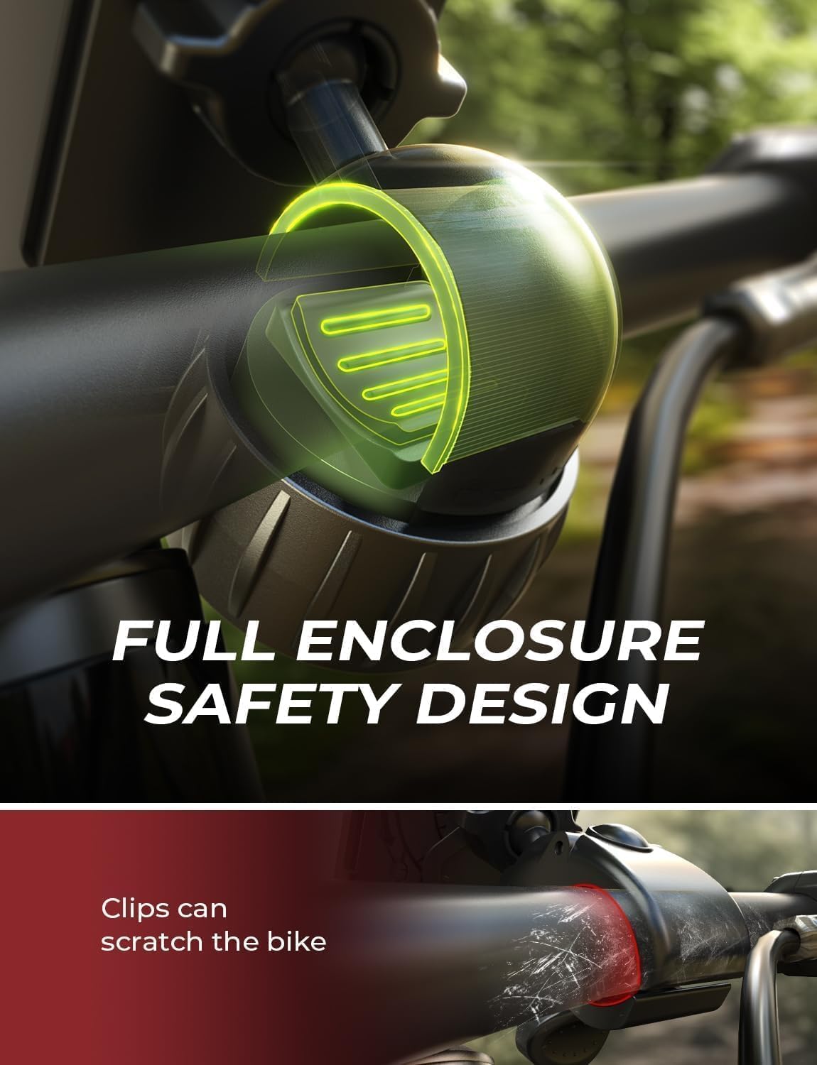 LISEN Bike Phone Holder, [Super Easy Install] Motorcycle Phone Mount Ebike Accessories Bicycle Handlebar Holder Mount Gift for Adults Kids Mountain Mini Bike Gear Accessories for iPhone Samsung Pixel