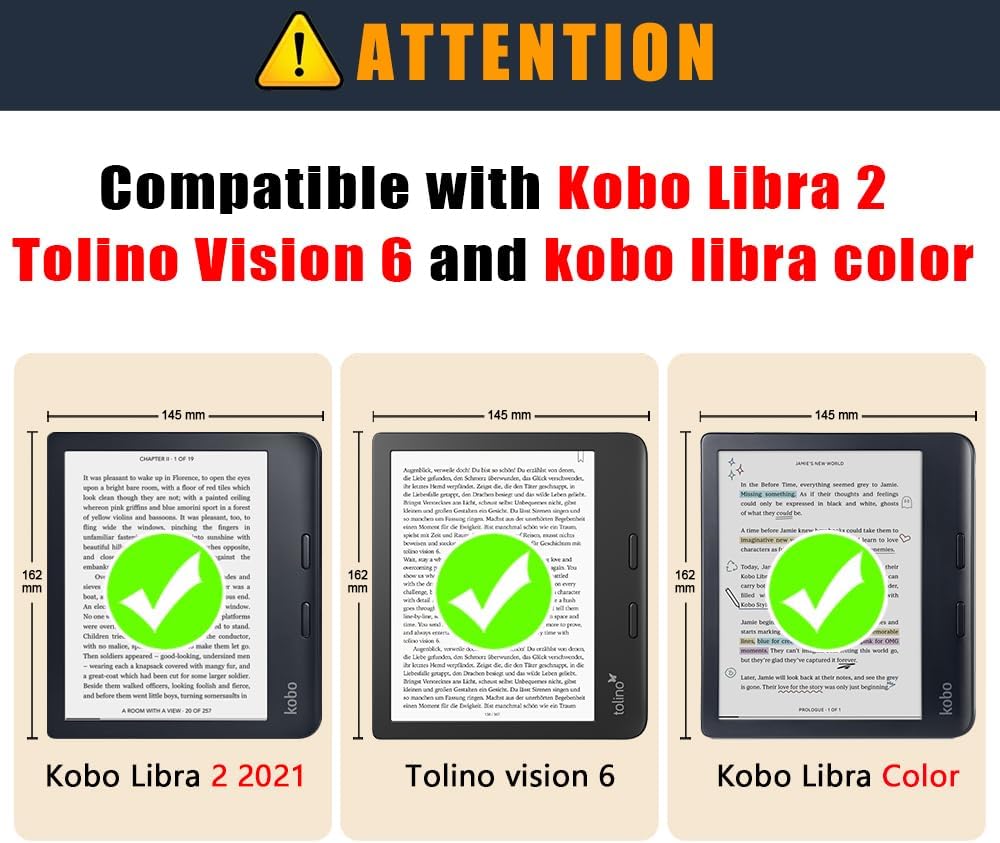 Soft TPU Case Compatible with Kobo Libra Colour & Kobo Libra 2 7" Slim Lightweight Shell with Stand Function Auto Wake/Sleep Smart Cover,Galaxy