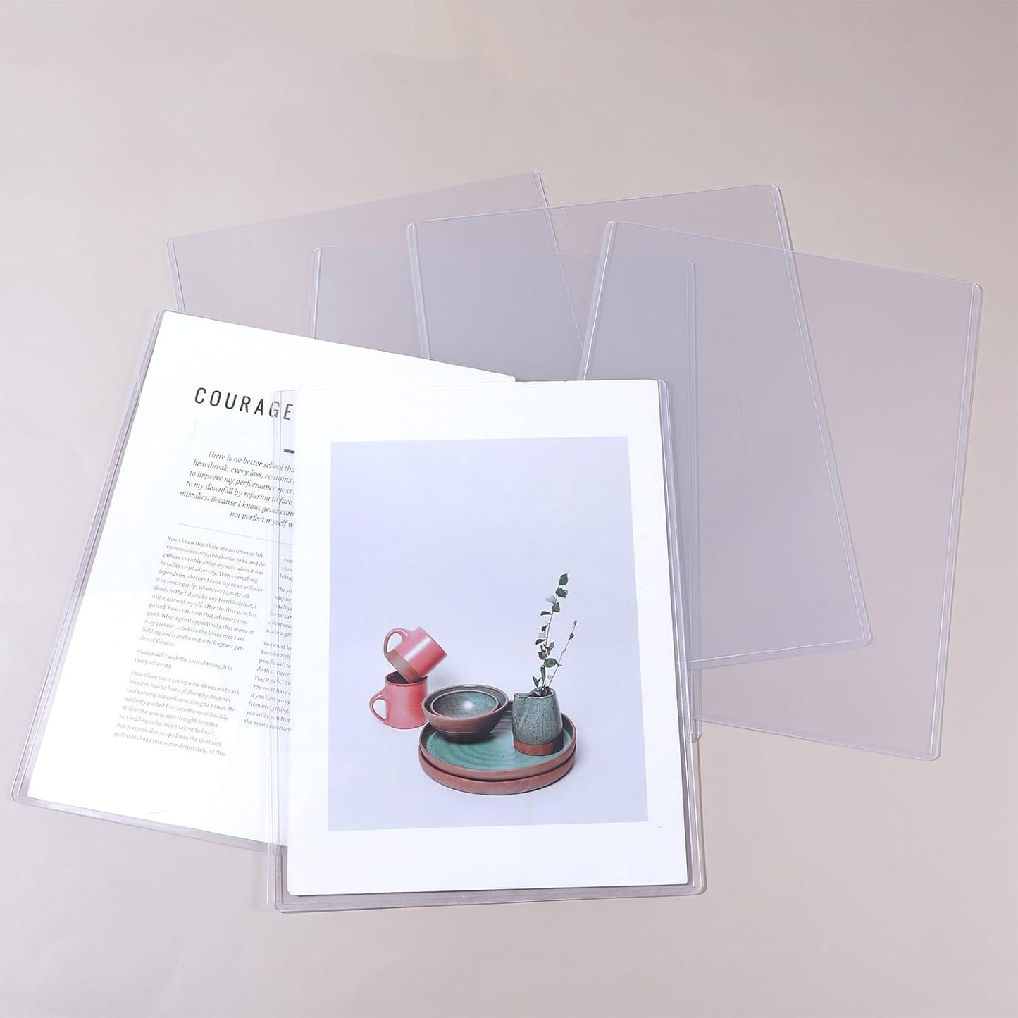 25 Pcs 8.5 x 11 Inch Clear Rigid Print Protectors, Hard Plastic Document Holders and Top Loaders for Photos, Prints, Menu Covers and Birth Certificate