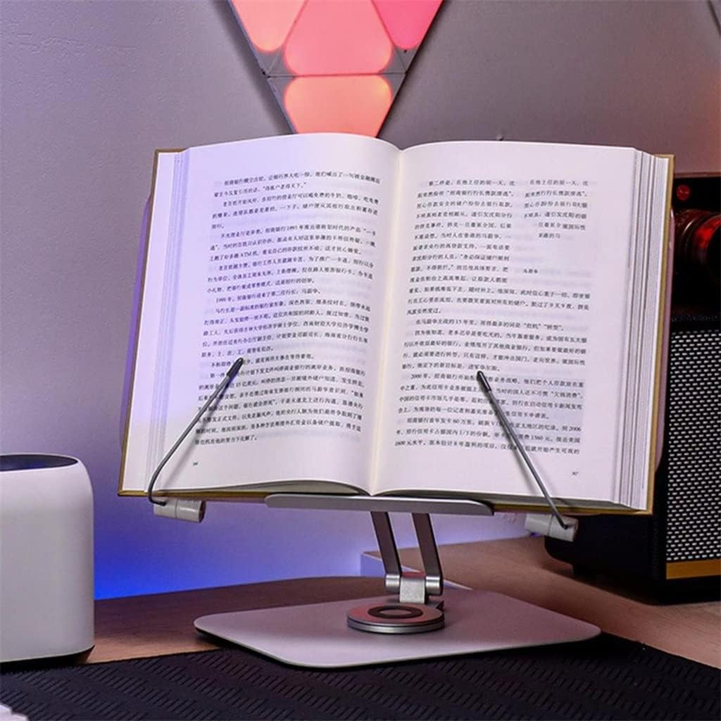 Book Stand Reading Holder in Bed Rotatable Support 360 Aluminum Alloy Turntable Portable Solid
