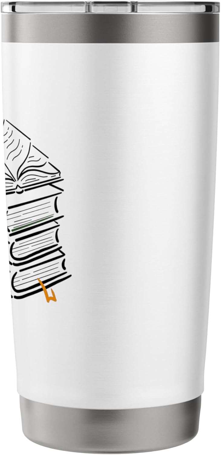 Coffee and Books Lover Gift Bookworm Reading Library Fan Stainless Steel Insulated Tumbler