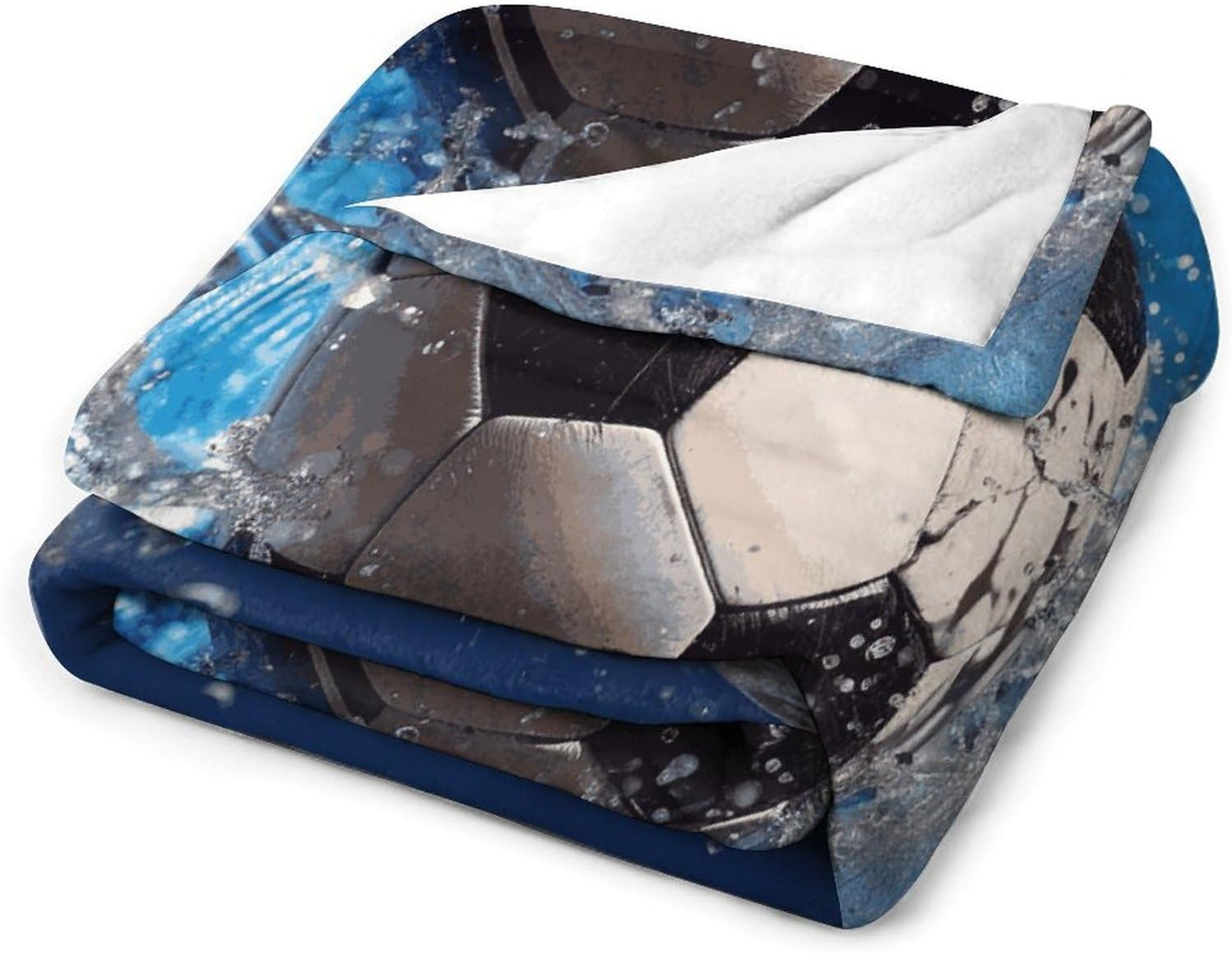 Soccer Ball Water Blanket Super Soft Lightweight Throw Blanket Cute Cozy Warm Bed Blanket Decorative Fuzzy Blanket All-Season Home Decor Gift for Sofa Couch Living Room 40"*50" （100 * 130cm）