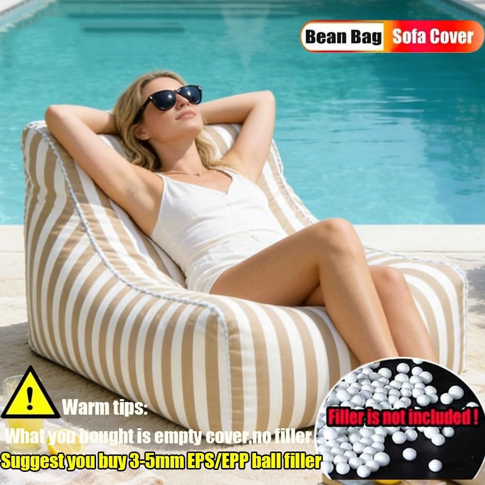 Floating Bean Bag for Pool (No Fillers)- Outdoor Waterproof Bean Bag Chair -Water Play Lounge Chair-Garden Beach Swimming Pool Floating Beanbag Pouf Chair Oxford Kids Adults(Dark Grey)