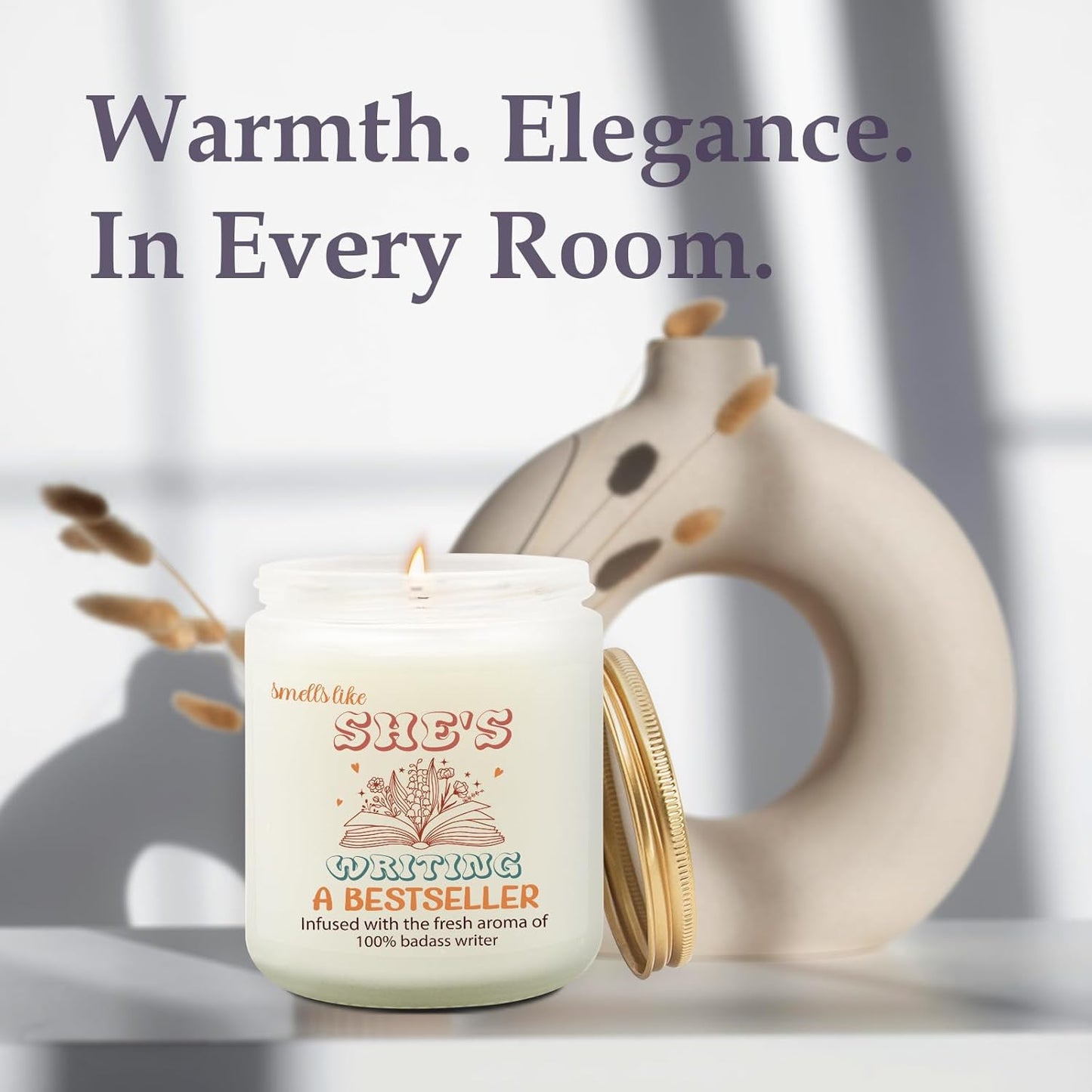 Author Candle, Writing Candle, Writer Gifts for Women, Creative Gifts for Authors Writers Women, Screenwriter Gift for Book Lovers, Christmas Thanksgiving Literary Presents for Authors Poet