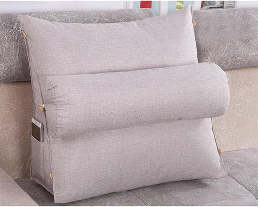 HBJWOV Sofa Cushion Back Pillow Bed Backrest Office Chair Support Waist Lounger TV Reading Lumbar Home Decor(Black,L)