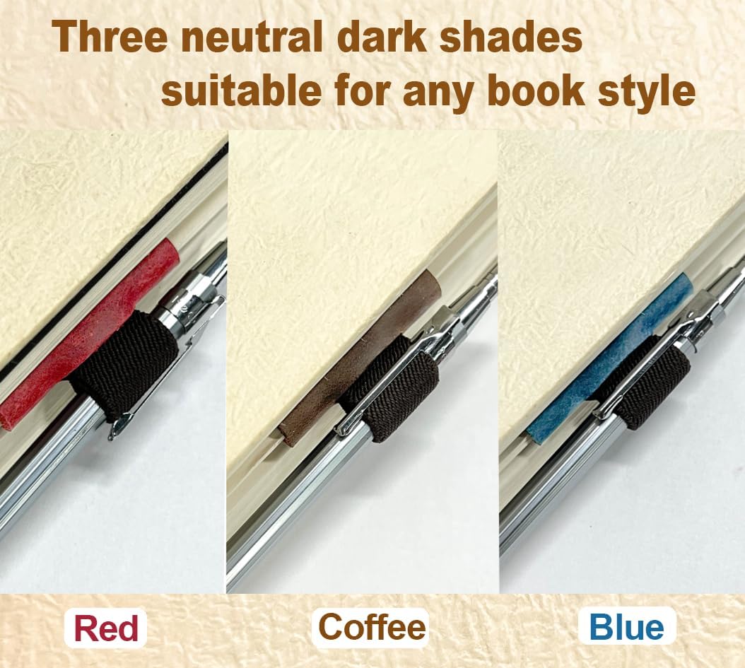 Magnetic Pen Holder Bookmark, Custom Magnetic Leather Pen Holder Bookmark, Leather Book Mark for Reading Women and Men Gifts for Booklovers(Coffee)