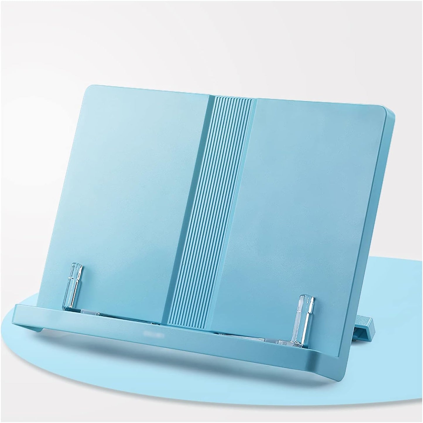 Book Stands and Holders for Reading 11 x 8 inch Book Stand, Adjustable Bookstand Holder Tray, Portable Study and Work Accessories, Reading Desk Textbooks Tablet Stands for Kitchen and Office (Blue )