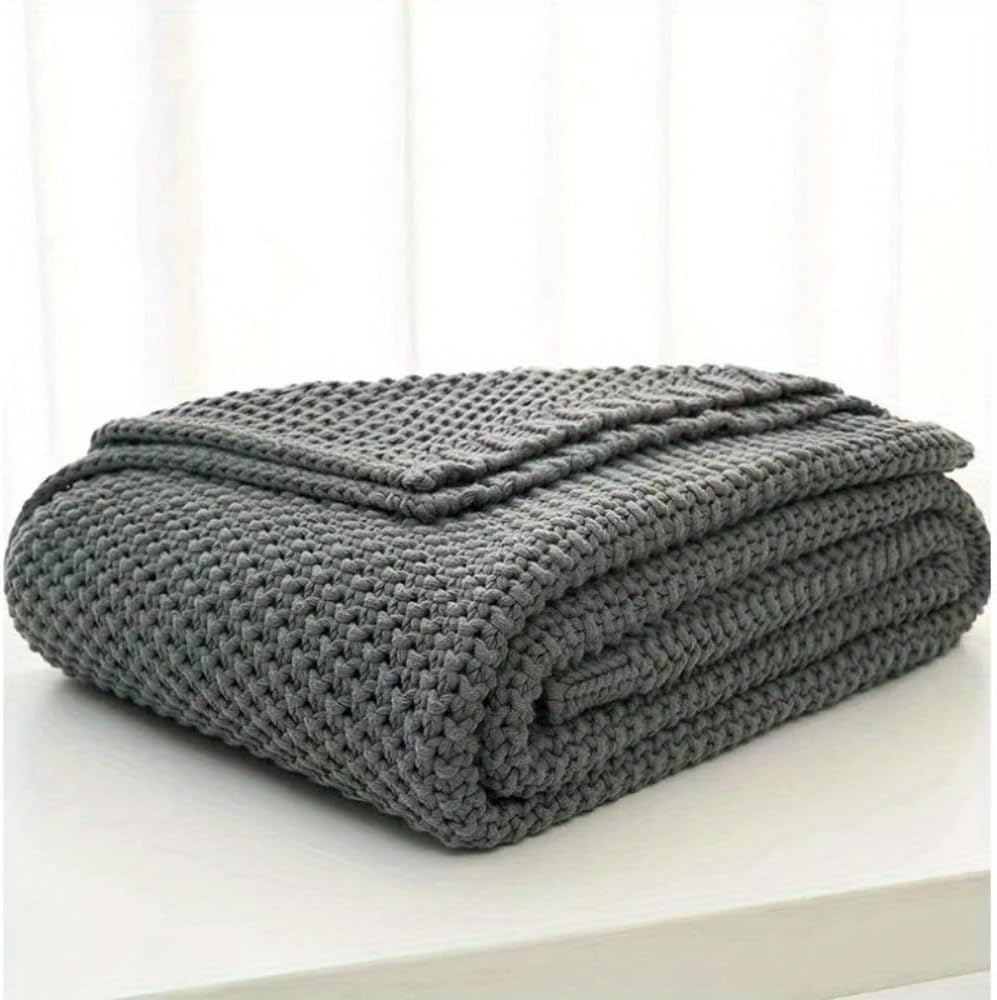 Fringe Knit Blanket Office Air Conditioning Lunch Break Blanket Wool Throw Sofa Blanket Customizable (130 * 160cm,Coffee)