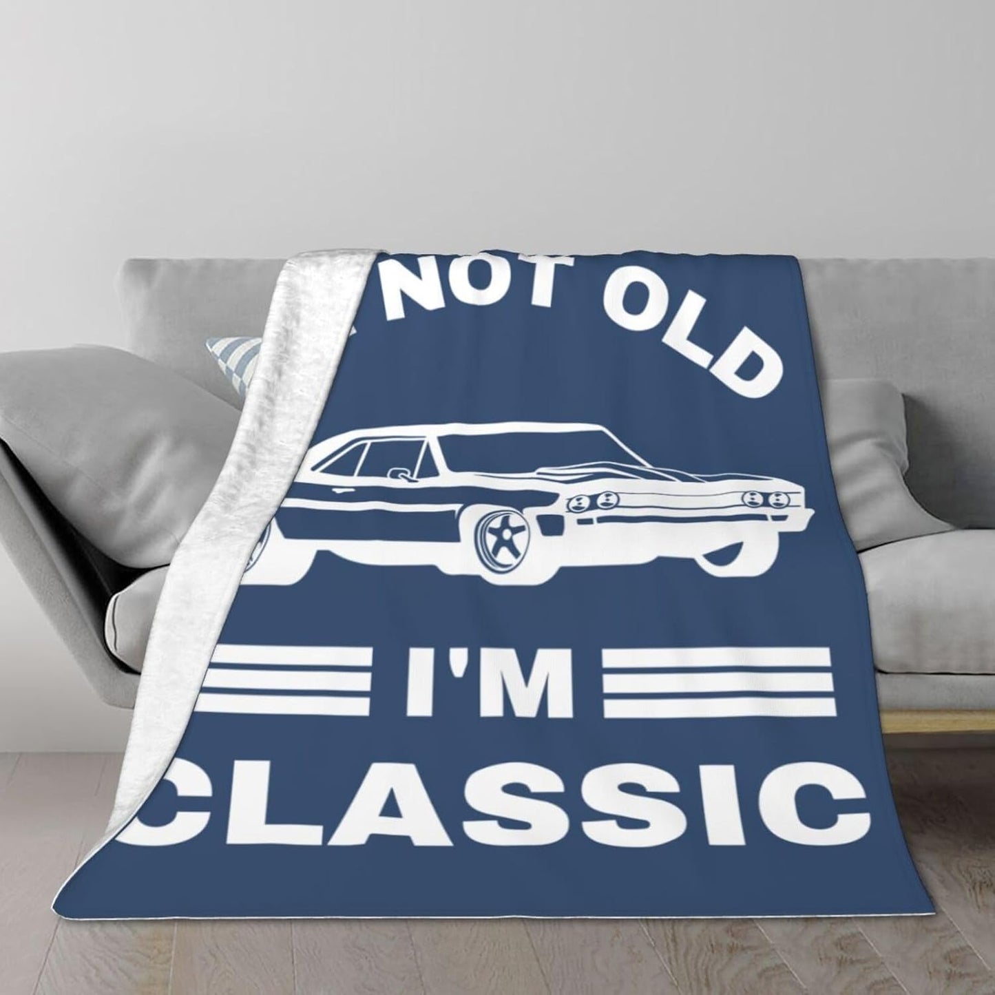 Funny Gifts for Men, Fathers Day Christmas Birthday Gifts for Dad Grandpa Husband, Cool Retirement Blanket for Papa, Cozy Blue Throw Blanket 50"x60"