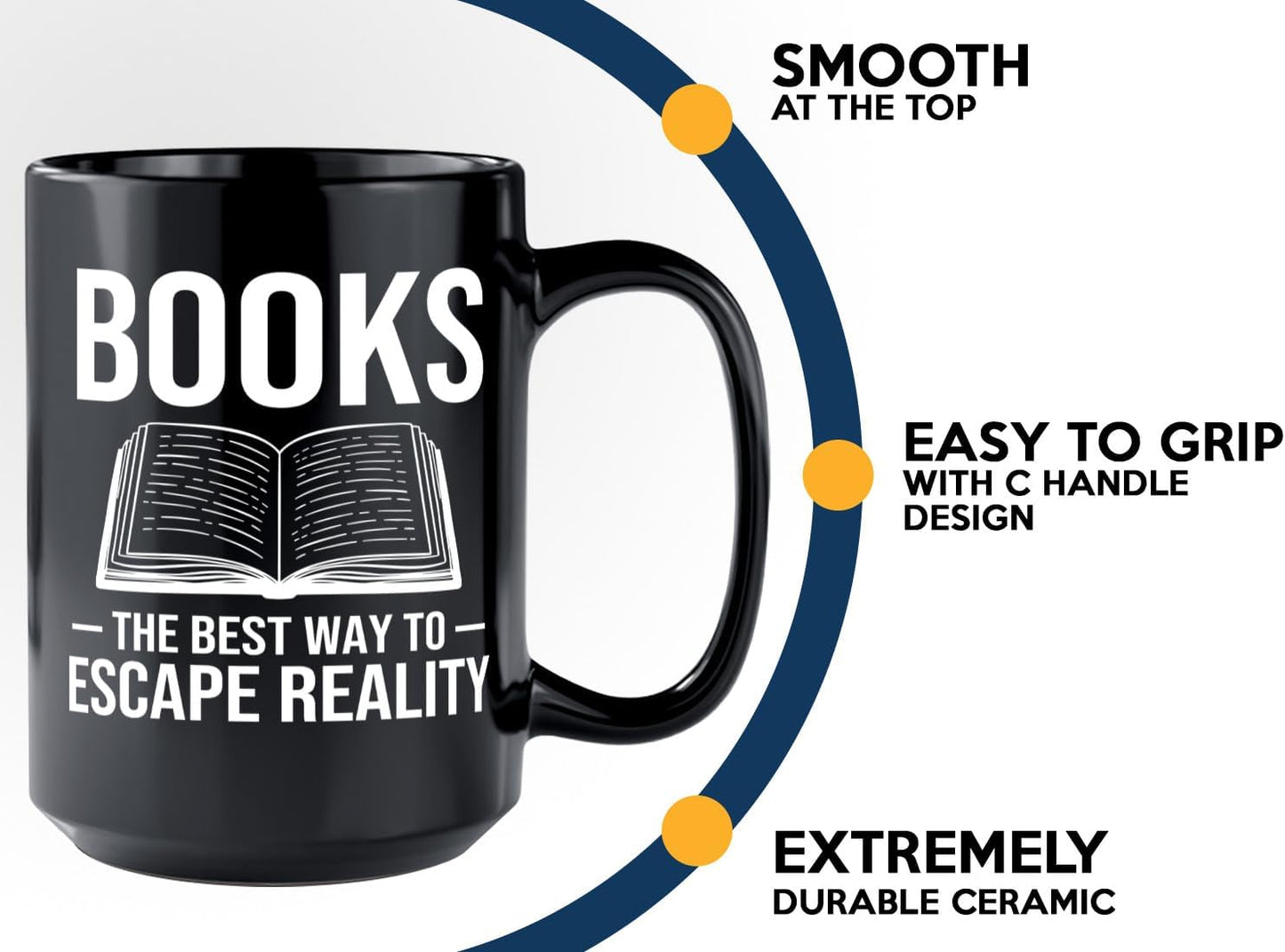 Book Lover Coffee Mug 15oz Black -Books The best - Bookworm Literature Library Book Lover Reader Booked Editor Intellectual Studious