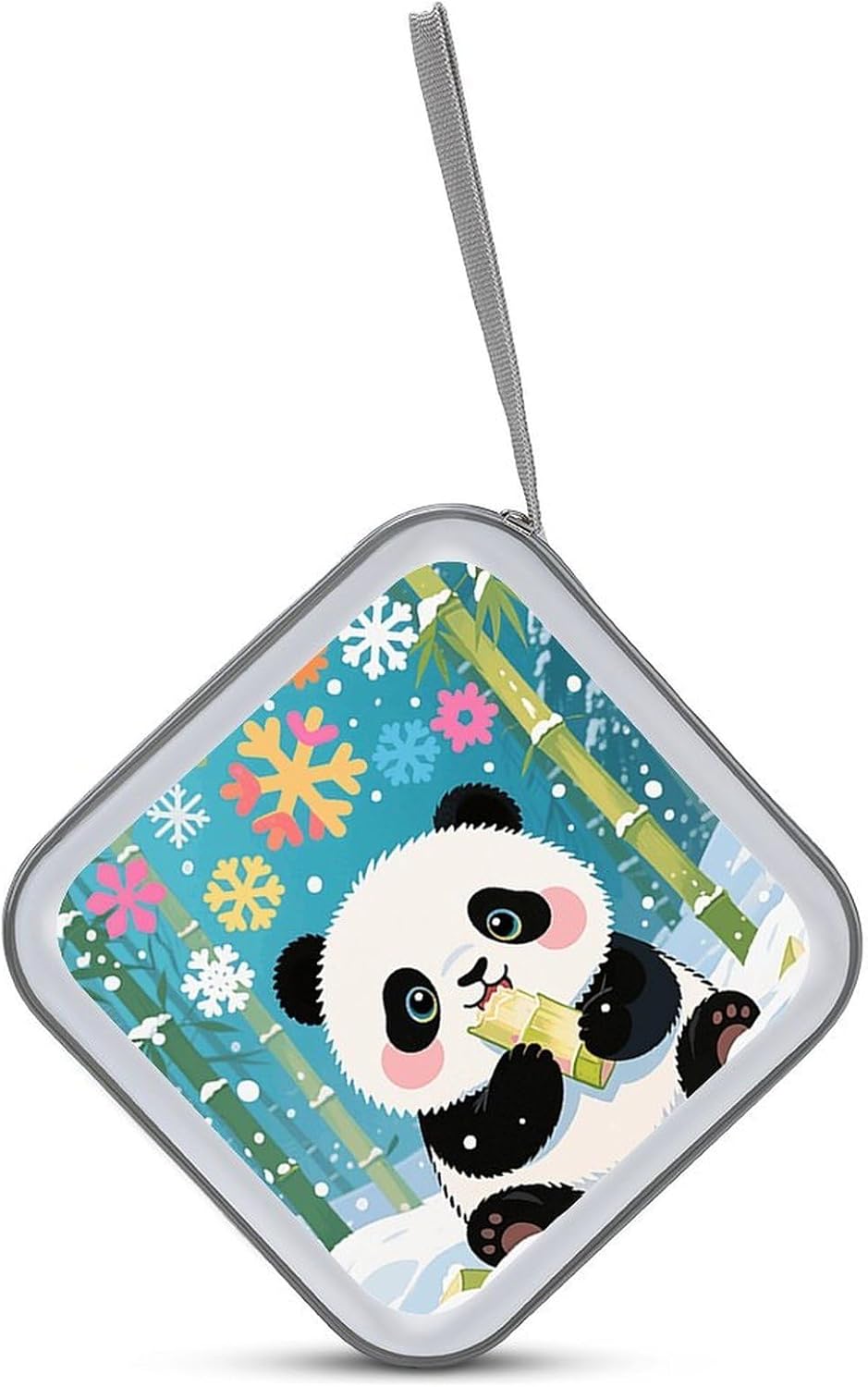 Color Snow Panda CD Case Portable Zipper CD Case 40 Capacity Hard Plastic DVD Cases Holder Large Storage Disc Wallet Bag for Car Home Travel DVD Collection Bag