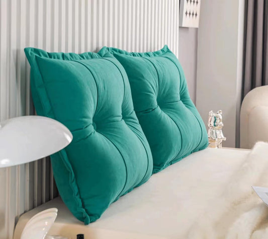 Combination Large Headboard Pillow,Soft Cushion Reading Pillow Bolster Backrest Positioning Support Wedge Pillow(Size:200cm / 78.7in(Combination of 2),Color:Green1)