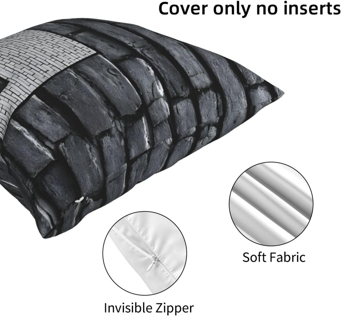 All-Season Square Pillow Covers 18"X18", Abstract Gray, Decorative Throw Pillow Covers for Sofa Bed Couch, Hidden Zipper Cushion Cover, Square Lumbar & Accent Pillowcases for Home Decor
