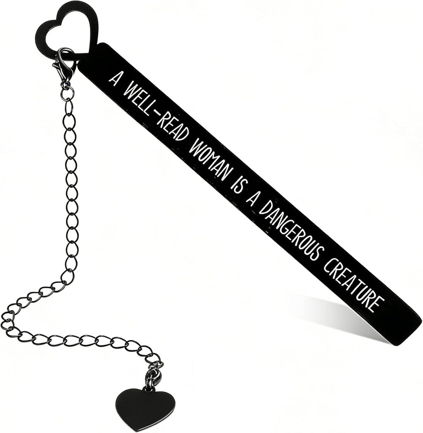 Funny Bookmarks for Book Lovers, Cute Black Stainless Steel Metal Bookmarks for Women, Readers,Writers,Dark Romance Reading Gift for Her, Best Friend, Teacher, Men, Student, Bookworm