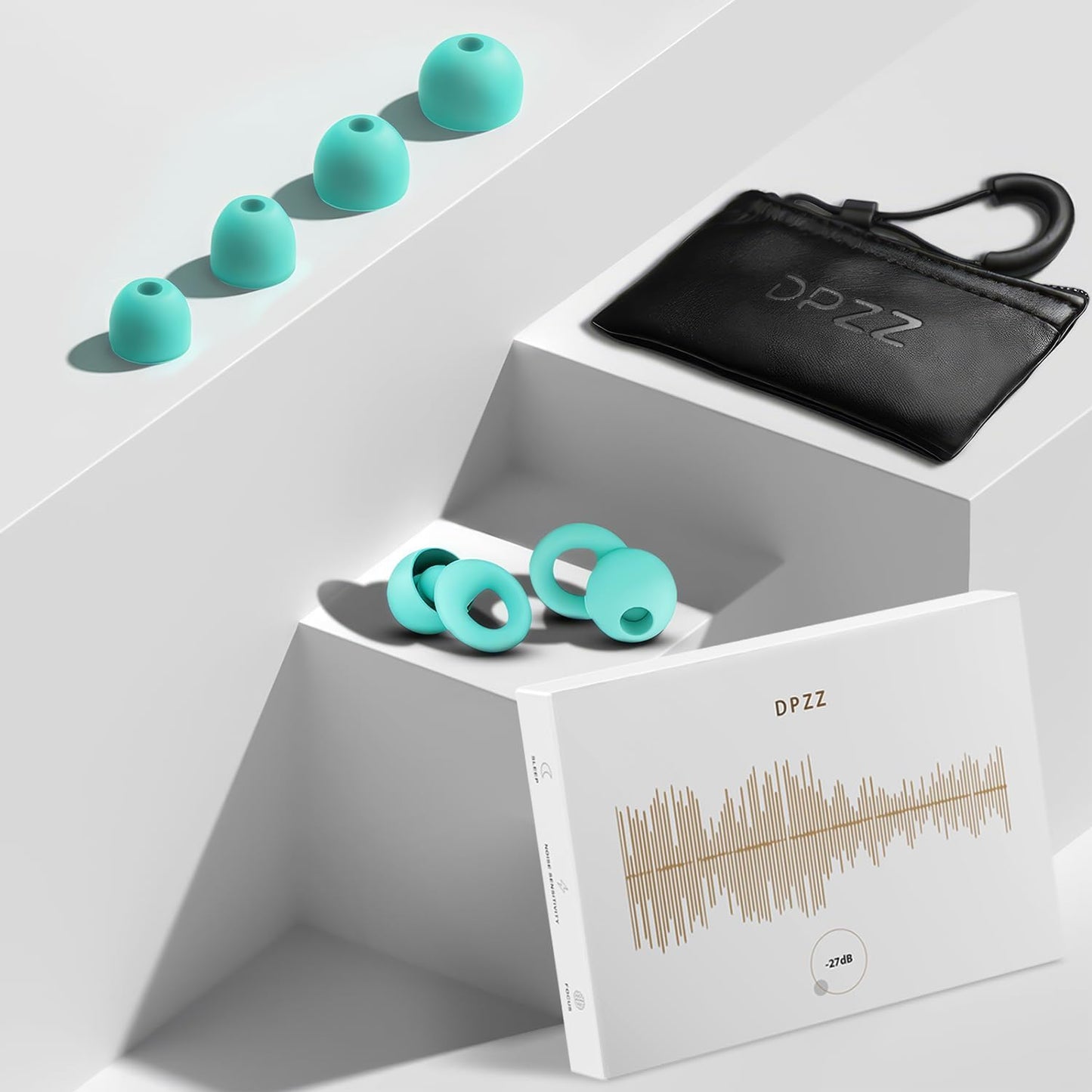 Noise Canceling Earplugs for Sleep and Concentration– New Flexible Earplugs for Better Attenuation–2 Pair Reusable –Deal for Side Sleepers &Noise Sensitive Person – 27dB Noise Cancellation–Light Green