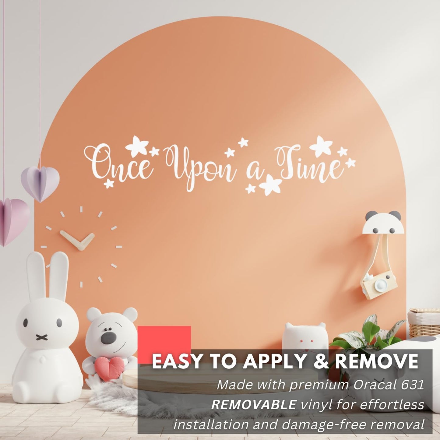 My Vinyl Story - Once Upon a time - Large Girl Nursery Decor Wall Decal Sticker Quote Vinyl Art Decorations Stickers for Children Baby Kids Boy Girl Bedroom, Removable