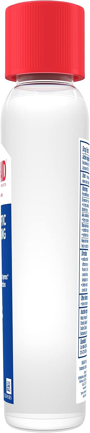 Band-Aid Brand Antiseptic Cleansing Liquid, First Aid Antiseptic Wash Relieves Pain & Kills Germs, with Benzalkonium Cl Wound Antiseptic & Lidocaine HCl Topical Analgesic, 6 fl. oz