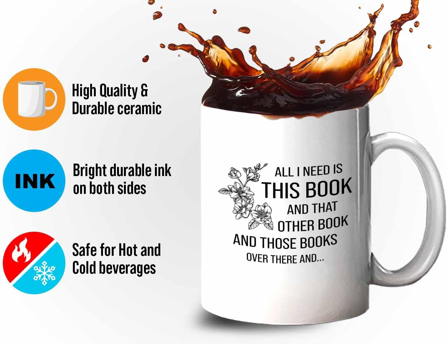 Bubble Hugs Book lovers Coffee Mug 11oz White - I Need This Book - Author Writer Library Editor Introvert Lovers Cat Chill Relax Bookworm Reading