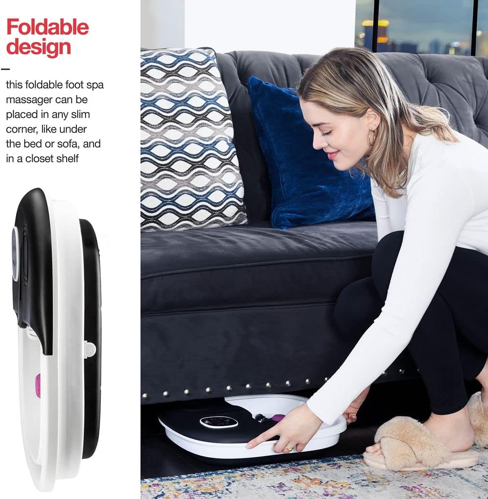 Medical king Foot Spa with Heat and Massage and Jets Includes A Remote Control A Pumice Stone Collapsible Massager with Bubbles and Vibration