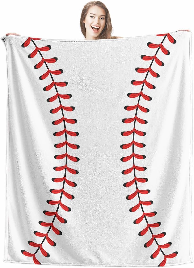 Wajade Baseball Blanket for Boys Adults Baseball Gifts for Kids 1-12 Soft Fleece Throw Blanket for Bedroom Living Rooms Sofa Couch Sports Fan Gifts for Kids Dads Coaches 50"x60"