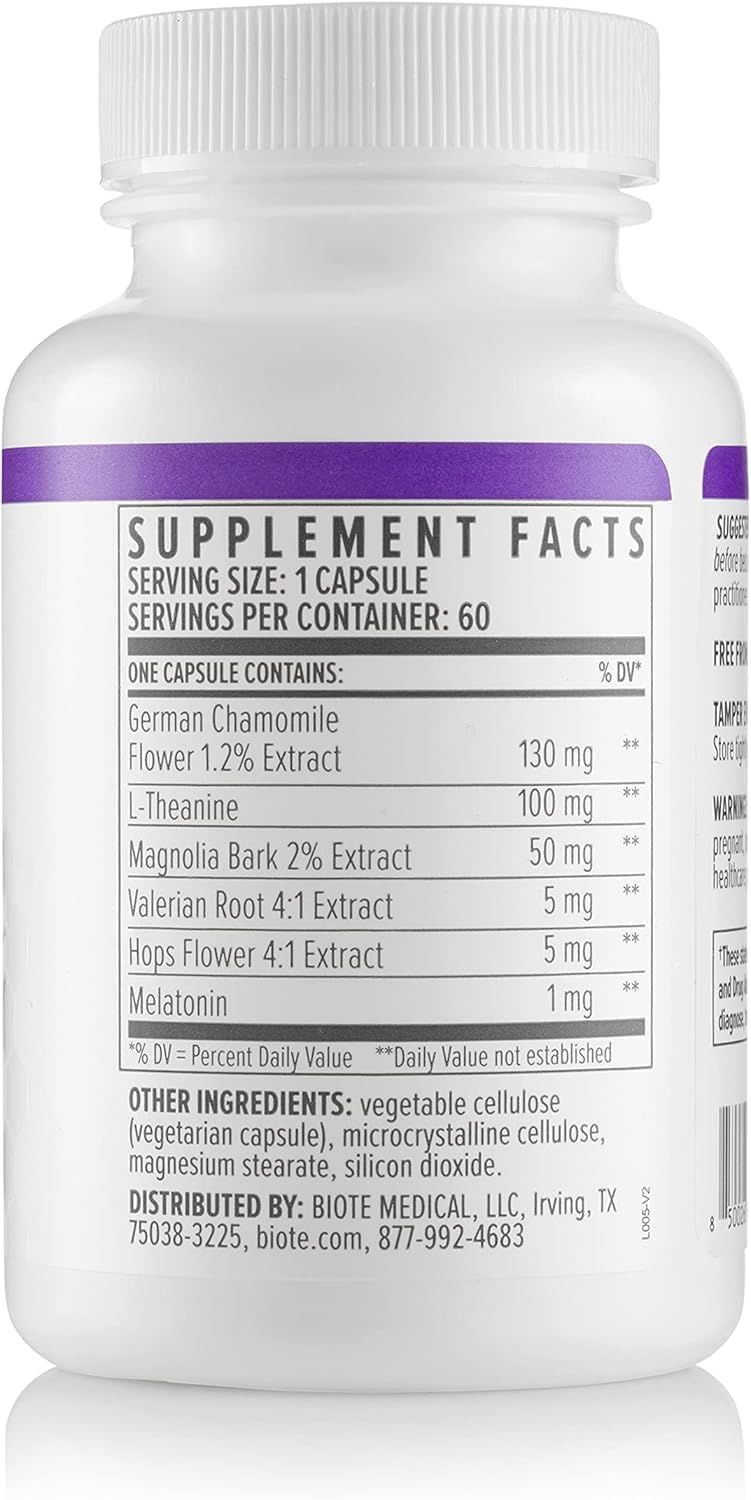 Biote Nutraceuticals - Best Night's Sleep - Restfulness + Awake Refreshed (60 Capsules)