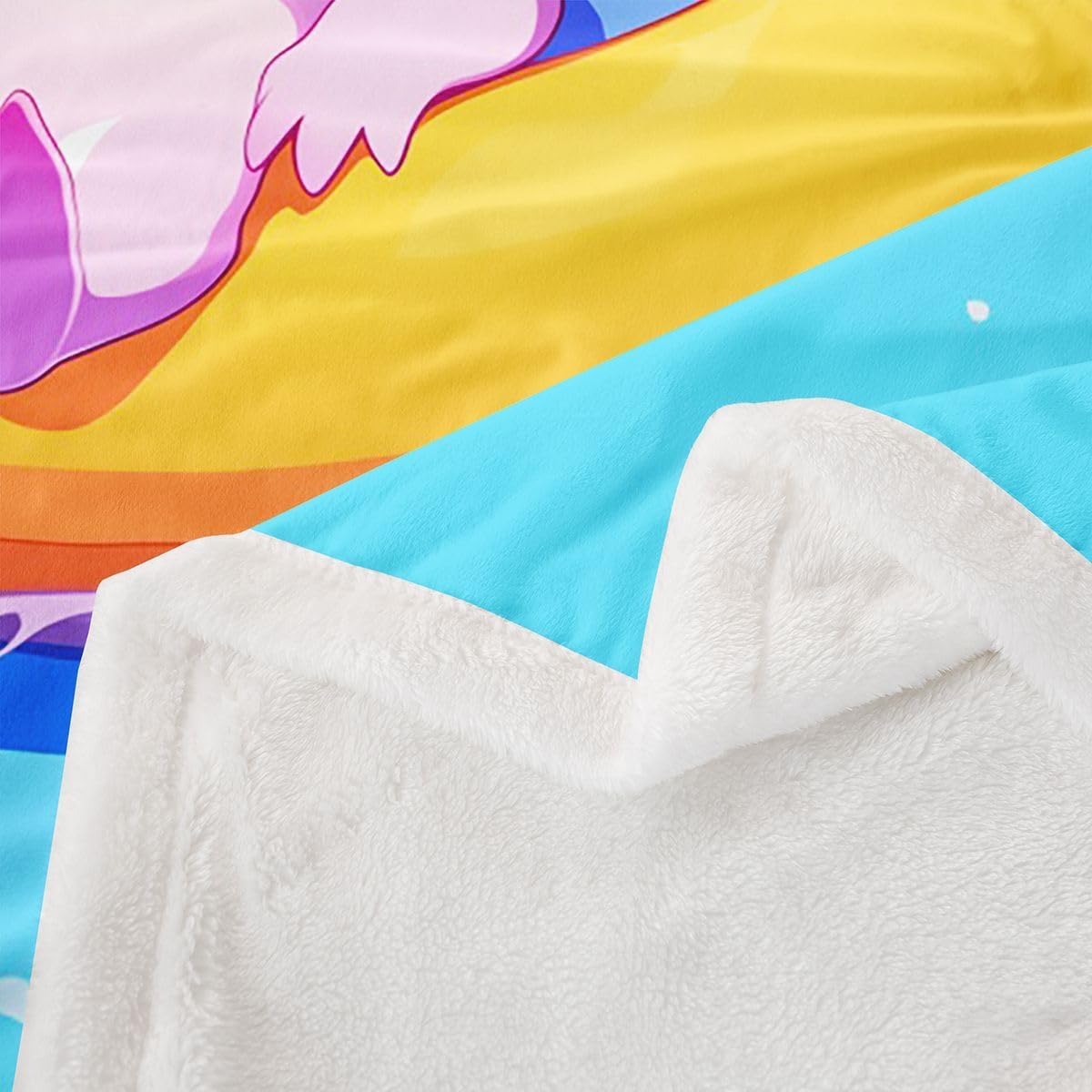 Feelyou Cute Axolotl Sherpa Throw Blanket for Couch Ocean Animal Axolotl Super Soft Cozy Fleece Salamander Blanket for Winter, Plush Throw Throw 50"x60" All Season