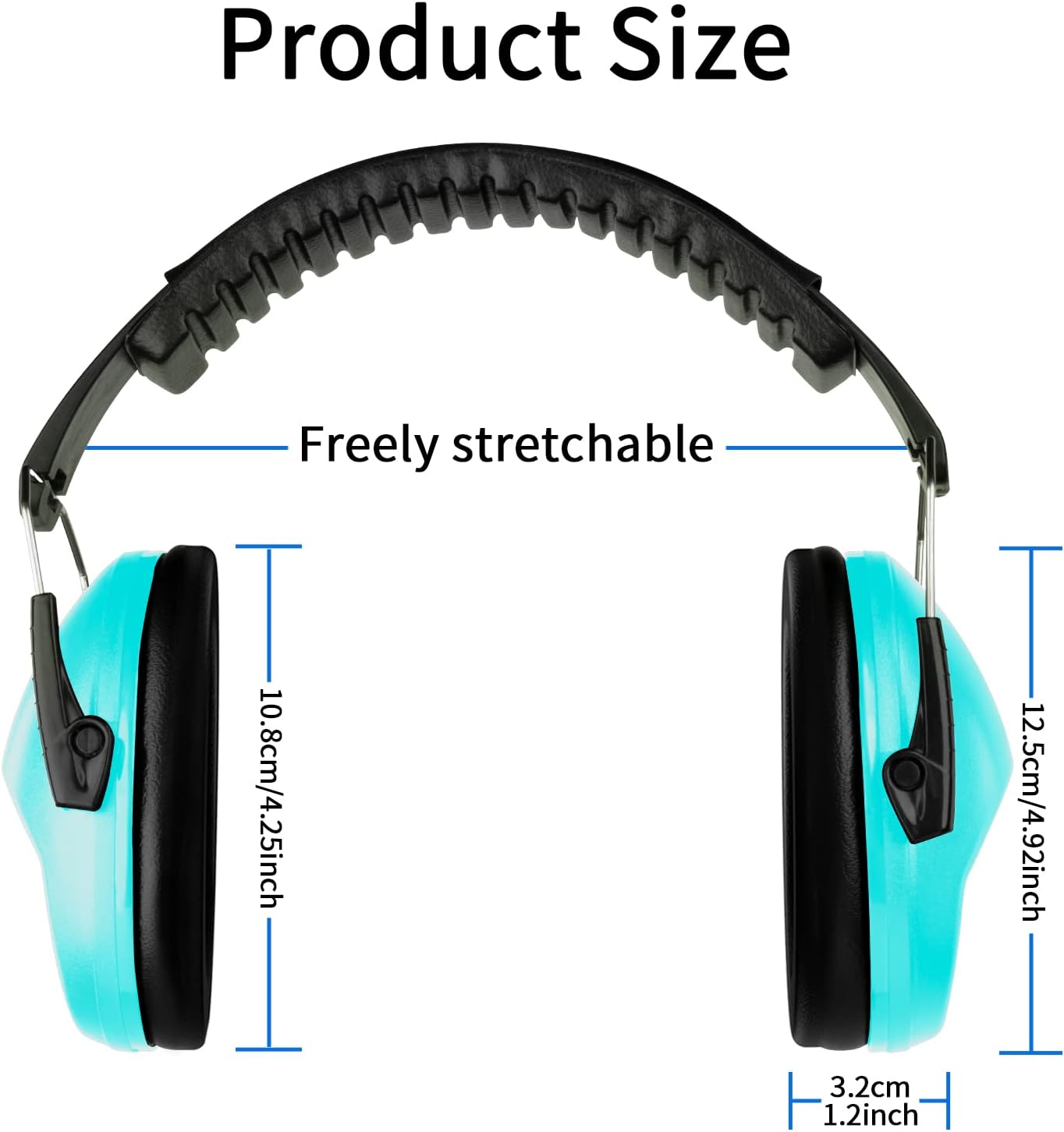 2 Pack Hearing Protection Ear Muffs, NRR 20 dB Noise Reduction Safety Earmuff for Shooting/Hunting