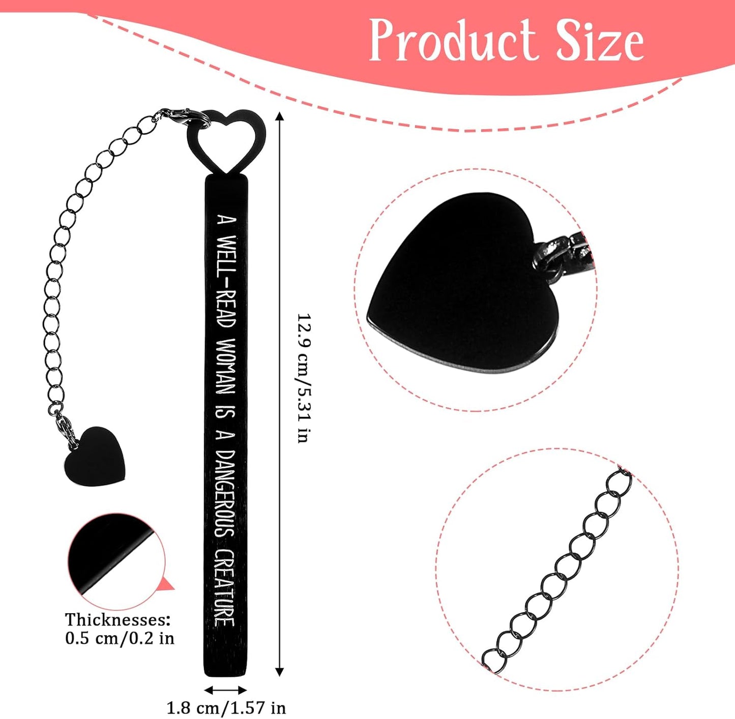 Funny Bookmarks for Book Lovers, Cute Bookmarks for Women, Writers, Booklovers, Black Book Marks for Reading, Dark Romance Funny Reading Gift for Girls, Teacher, Men, Best Friend, Bookworm, Student