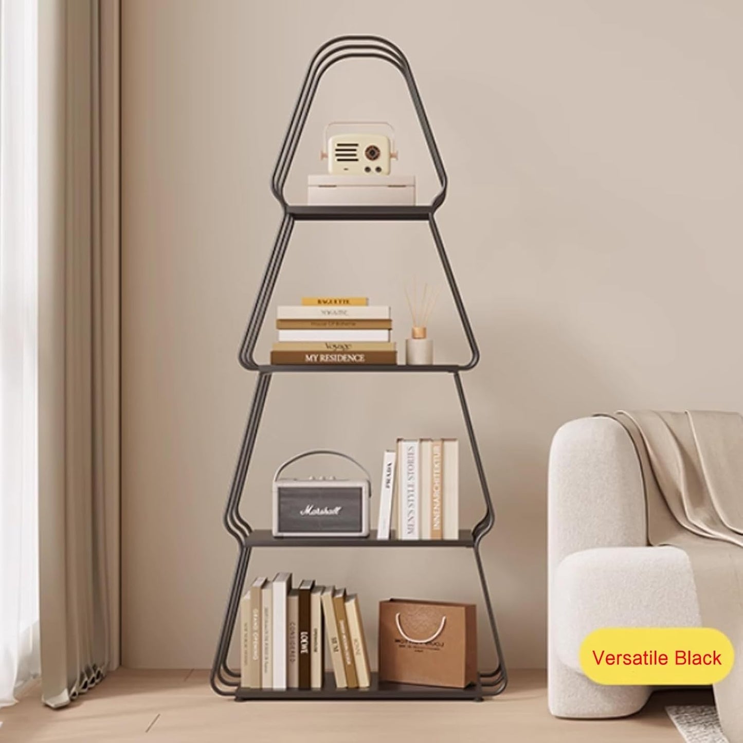 Bookshelf,display cabinet,modern bookshelf,metal bookshelf,room decor,rustic bookshelf,open shelf bookcase,geometric bookcase,metal bookcase,bedroom bookshelf,book shelves for living room(Versatile Bl