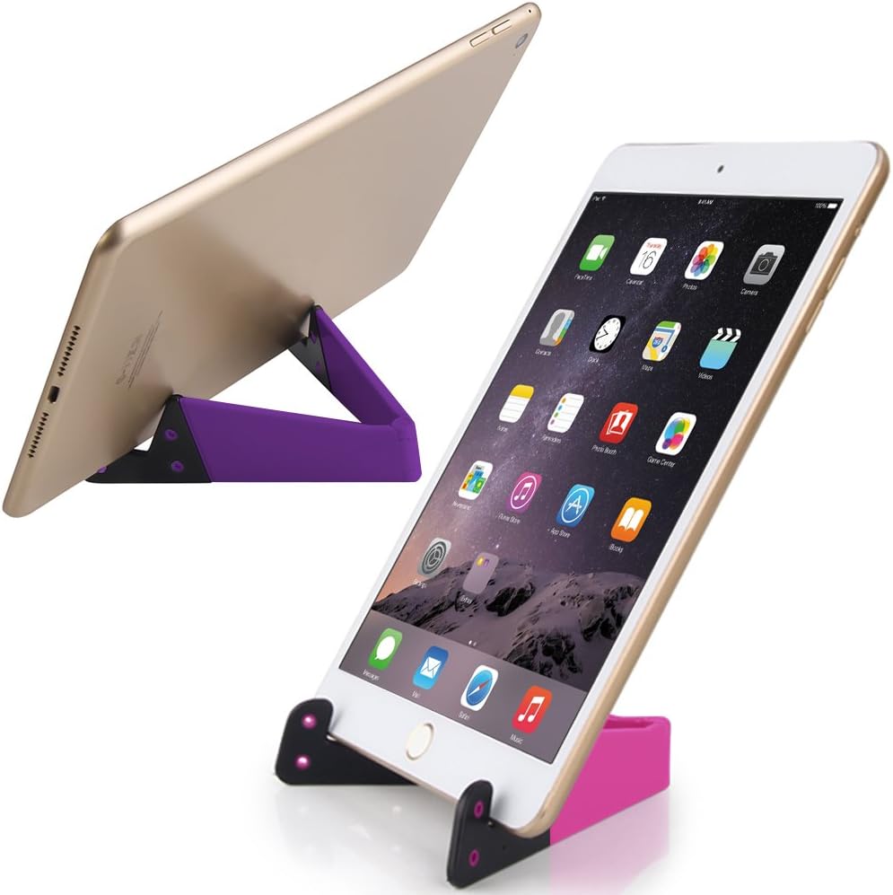 SourceTon 8 PCS Universal Pocket-Sized Colorful Portable Foldable V Model Mobile Phone Holder, Desktop Stand Mount Holder Cradle Compatible with iPads,Tablets,E-Readers,Cellphones, Kindles, Pack of 8