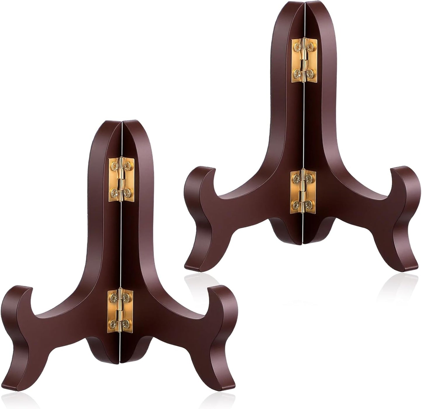 2 PCS Plate Stands for Display, 4" Wooden Plate Holder Foldable Picture Frame Stand Decorative Small Plate Stand for Display Picture Frame Book Dish Artwork Easels
