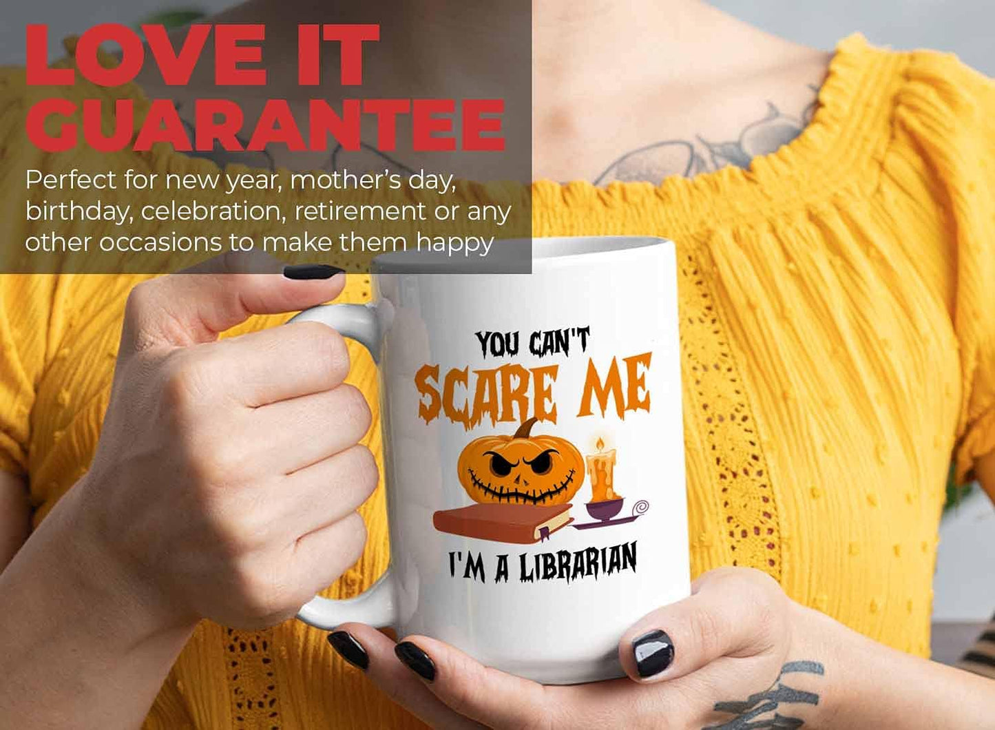 Bubble Hugs You Can't Scare Me Mug White 15 Oz - Funny Reading Book Lovers Literary librarian Halloween Reader - Hellowin, October, Costume, Cospla Horror, Ancient, Festival, Holida Decoration Ideas,
