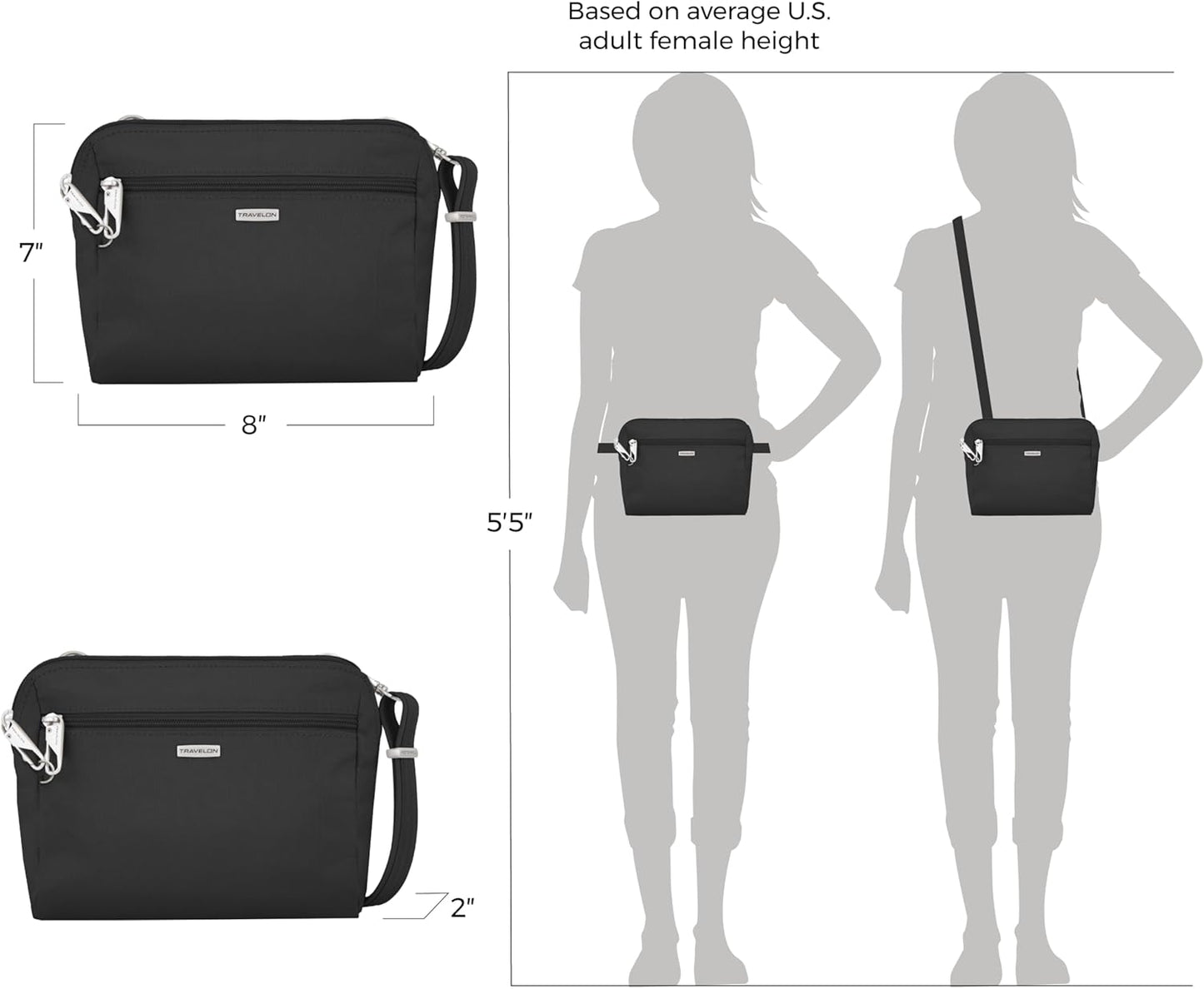 Travelon Anti-Theft Classic Convertible Crossbody & Waist Pack