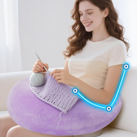 Gaming Pillow Arm Support Pillow for Bed & Sofa: Ergonomic U-Shaped Lap Pillow with Elbow Rest for Adults & Kids - Reduces Arm Pain & Fatigue During Gaming, Reading, Working & Crocheting