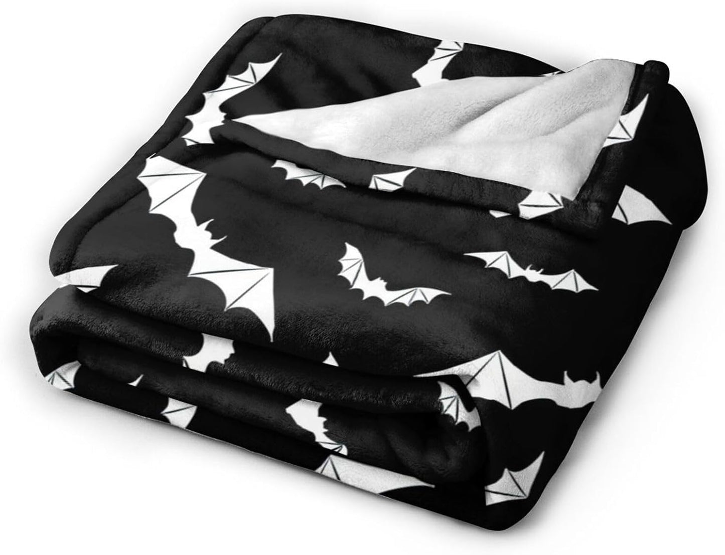 Bats Halloween Goth Fleece Flannel Blanket Throw Warm Lightweight Blankets for Home Office All Season (Bats Halloween Goth, 80X60)