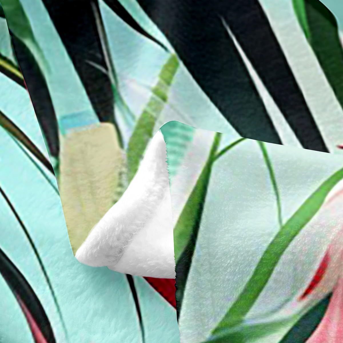 Erosebridal Flamingos Queen 90x90 Blanket, Sunglasses Blue Waves Throw Blanket, Palm Trees Tropical Hawaii Summer Holiday Style Fleece Blanket, Kawaii Animal Fuzzy Blanket for Teens, Pink