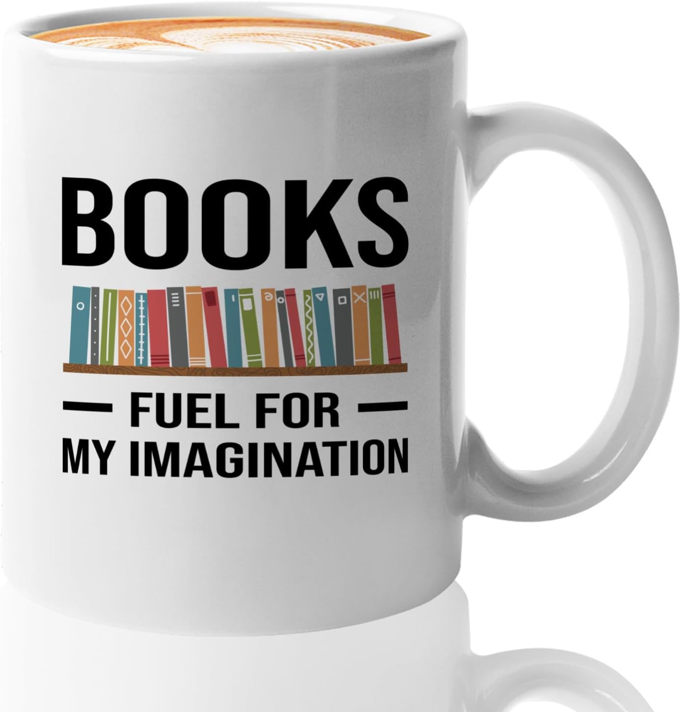 Book Lover Coffee Mug 11oz White -Fuel for Imagination - Writer Editor Bookish Librarian Bibliophile Bookish Grammar Philosophers
